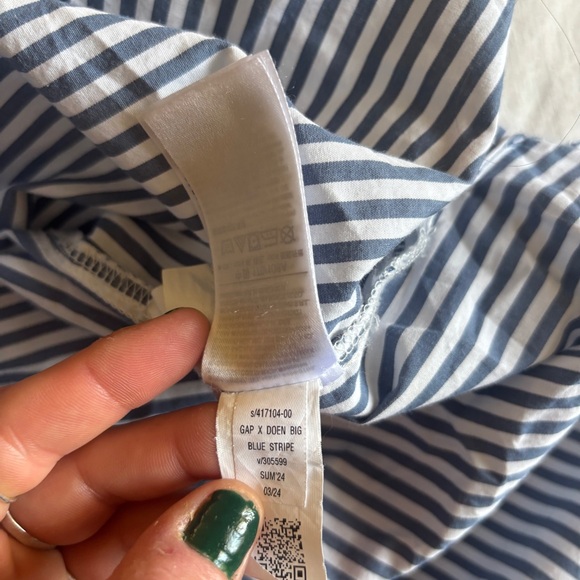GAP X Doen Organic Cotton Eyelet Big Shirt 
Oversized Striped | Size XL - Picture 12 of 12